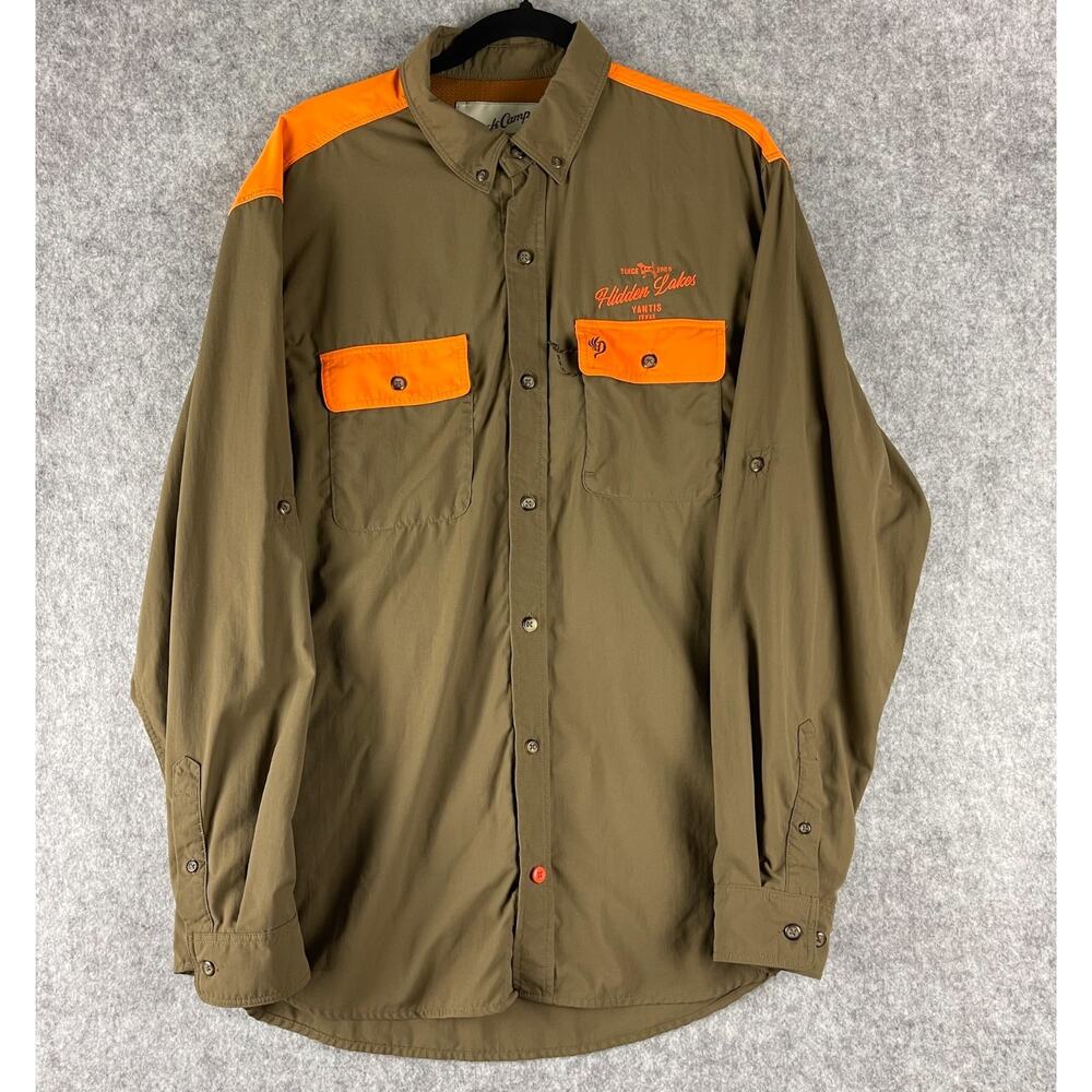 Duck Camp Hunting Shirt‎ Mens XL Vented Outdoor Lightweight Nylon Texas